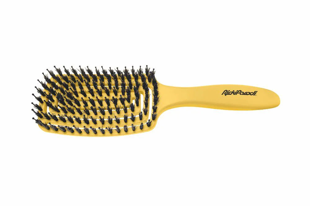 Escova Cabelo Côncava RickiParodi Spiral Biodegradável Dourada Retangular Larga