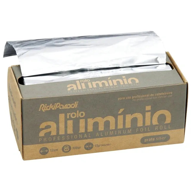 Alumínio em Rolo para Madeixas RickiParodi Prata 12 cm 300 gr