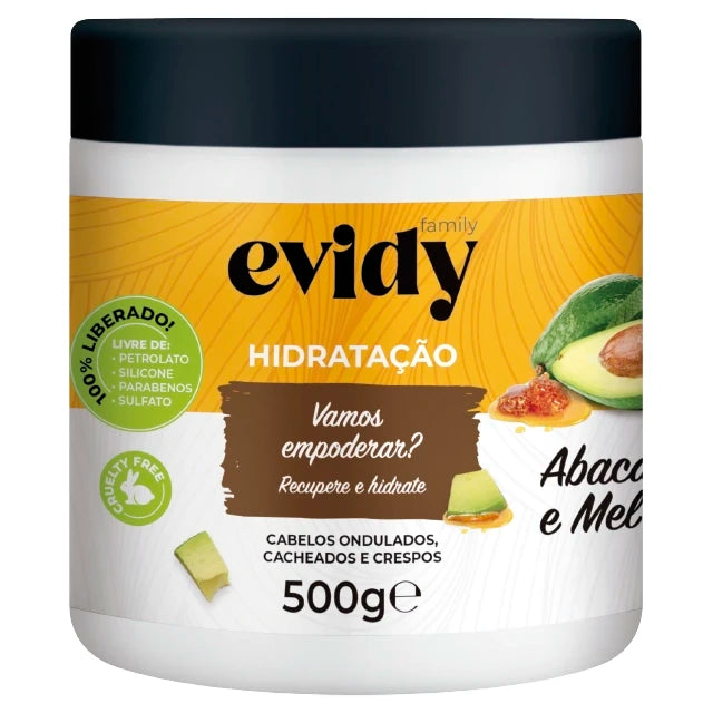 Máscara Capilar Evidy Abacate e Mel 500 gr