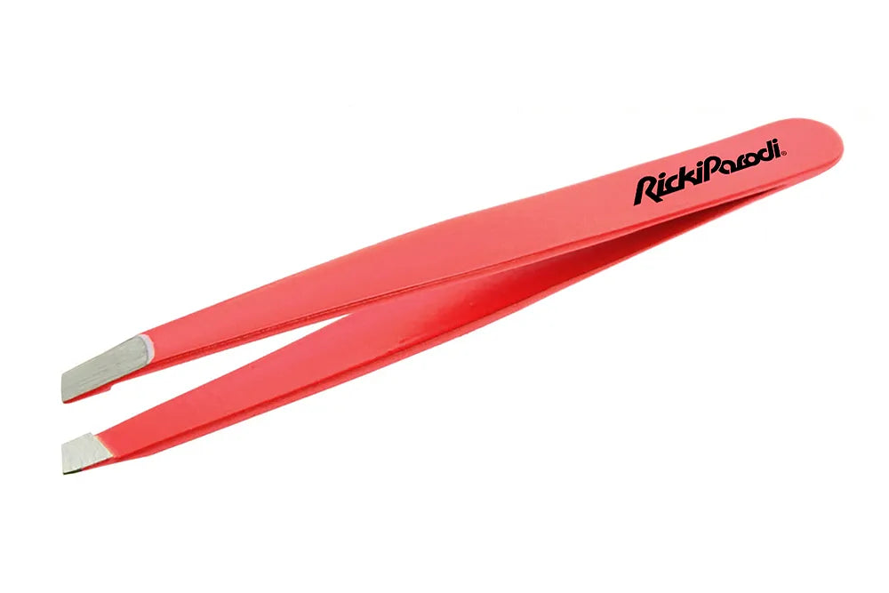 Pinça Oblíqua RickiParodi Vermelha Inox 9 cm