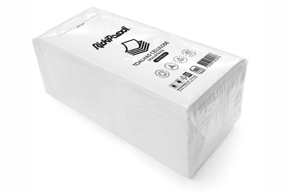 Toalha Descartável RickiParodi Celulose Biodegradável 40 x 80 cm 50 Unidades