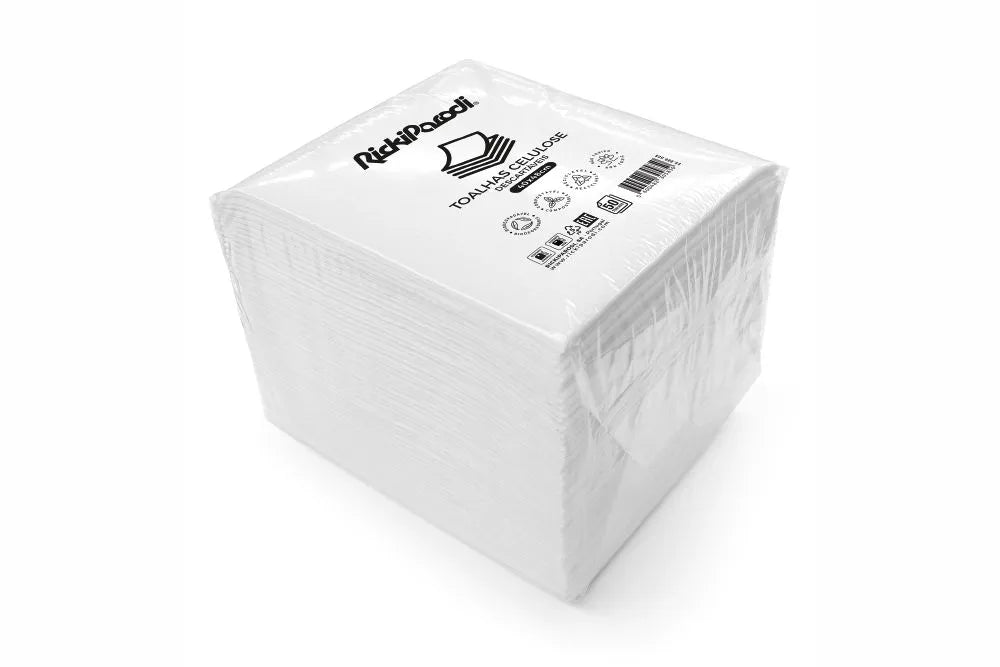 Toalha Descartável RickiParodi Celulose Biodegradável 40 x 40 cm 50 Unidades